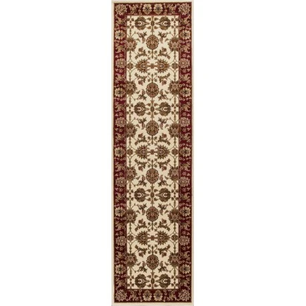 Kas Cambridge 7312 Ivory/Red Kashan Area Rug 2'2" x 7'11" Runner