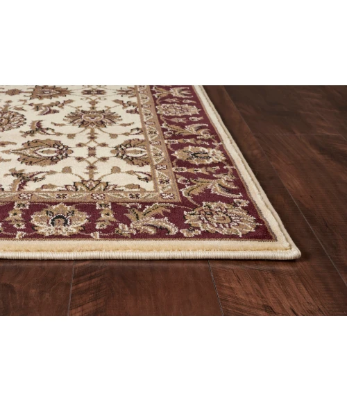 Kas Cambridge 7312 Ivory/Red Kashan Area Rug 7'7" Round