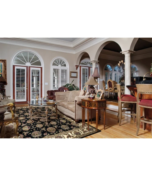 Kas Cambridge 7313 Black/Ivory Kashan Area Rug 2'2" x 7'11" Runner