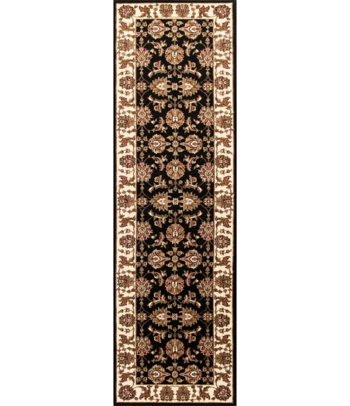 Kas Cambridge 7313 Black/Ivory Kashan Area Rug 2'2" x 7'11" Runner
