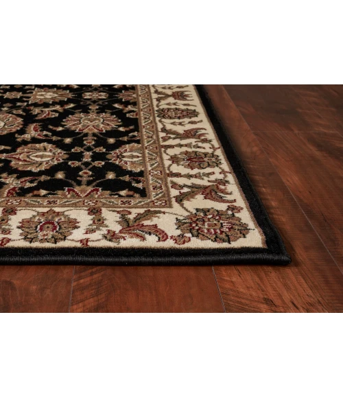 Kas Cambridge 7313 Black/Ivory Kashan Area Rug 2'2" x 7'11" Runner