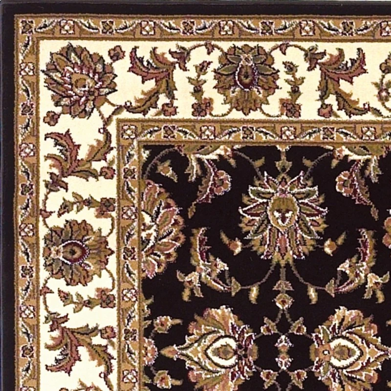 Kas Cambridge 7313 Black/Ivory Kashan Area Rug 2'2" x 7'11" Runner