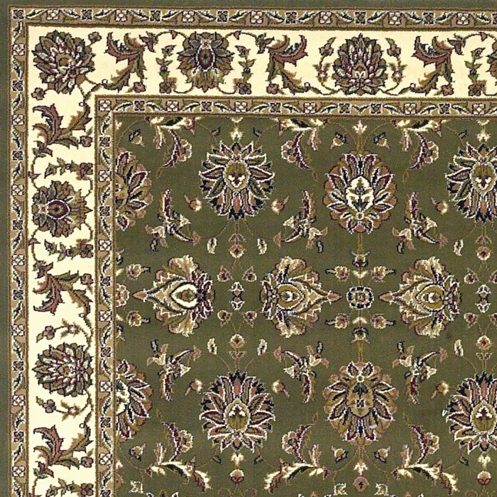 Kas Cambridge 7314 Green/Ivory Kashan Area Rug 7'7" Round