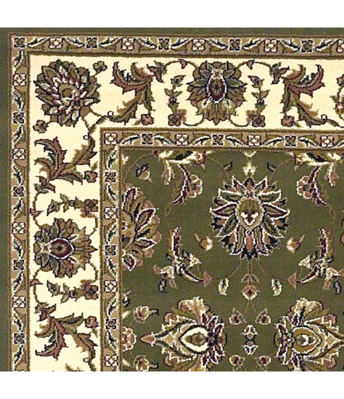 Kas Cambridge 7314 Green/Ivory Kashan Area Rug 7'7" Round