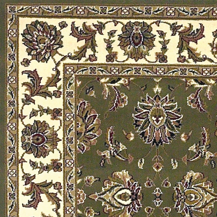 Kas Cambridge 7314 Green/Ivory Kashan Area Rug 7'7" Round