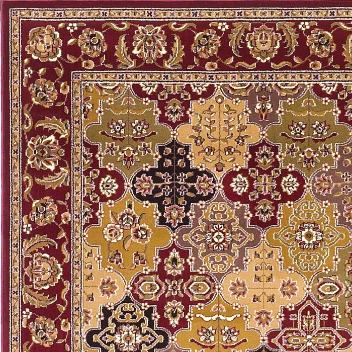 Kas Cambridge 7325 Red Kashan Panel Area Rug 7'7" Round