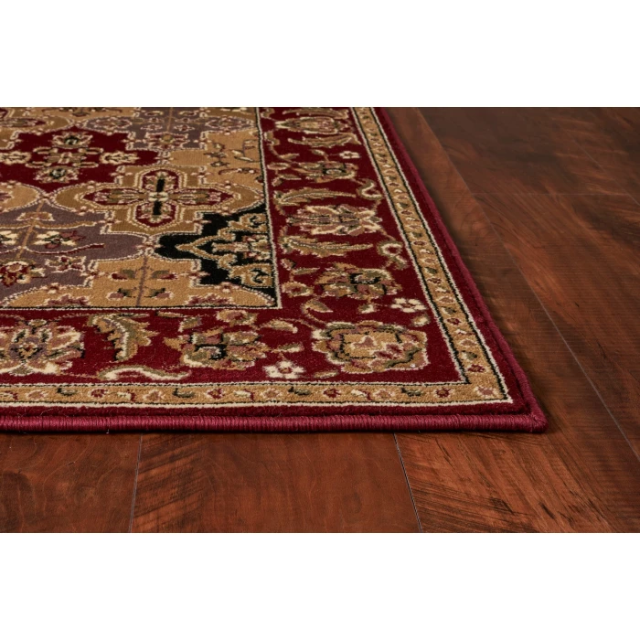 Kas Cambridge 7325 Red Kashan Panel Area Rug 7'7" Round