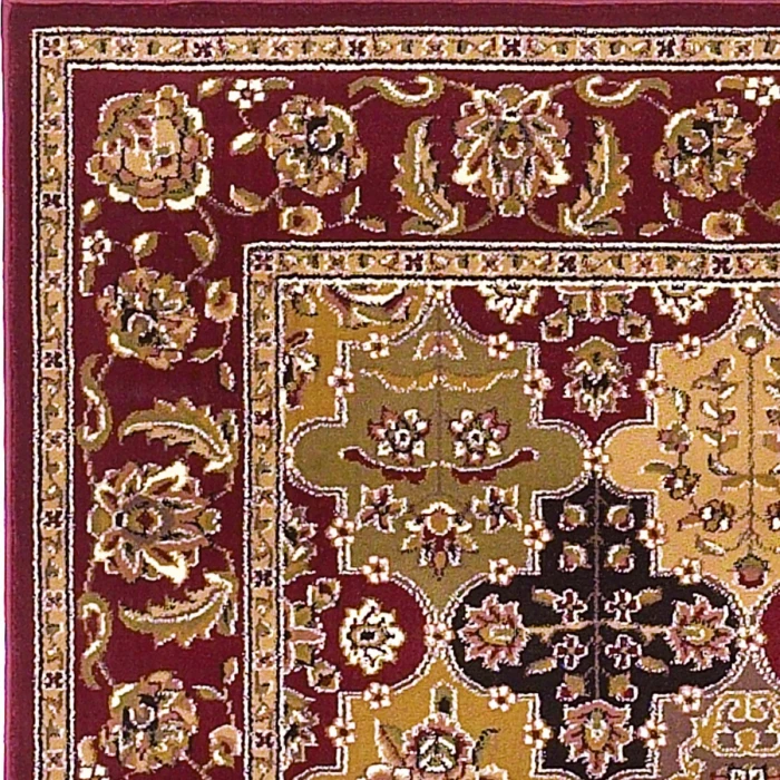 Kas Cambridge 7325 Red Kashan Panel Area Rug 7'7" Round