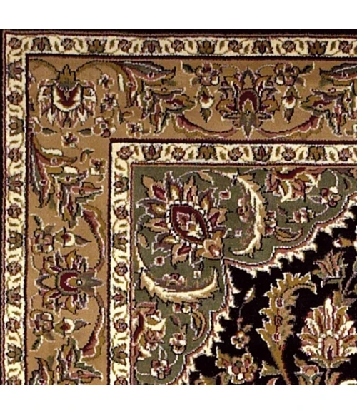 Kas Cambridge 7327 Black/Beige Kashan Medallion Area Rug 3'3" x 4'11"