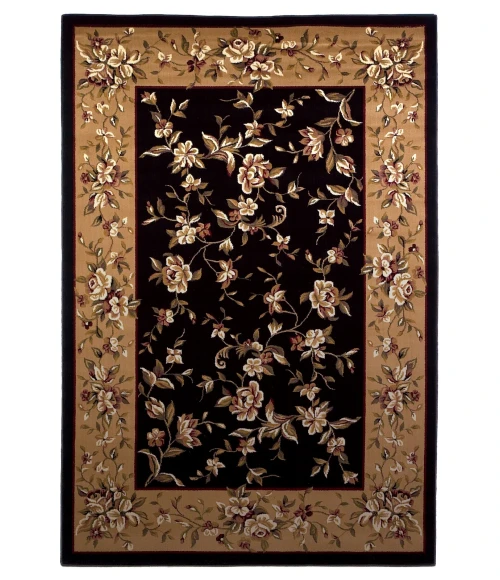 Kas Cambridge 7336 Black/Beige Floral Delight Area Rug 3'3" x 4'11"