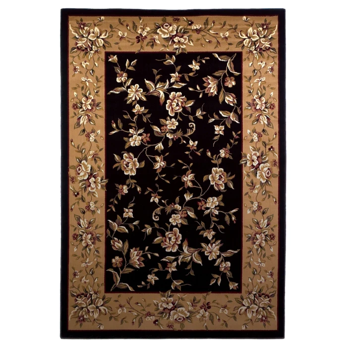 Kas Cambridge 7336 Black/Beige Floral Delight Area Rug 3'3" x 4'11"
