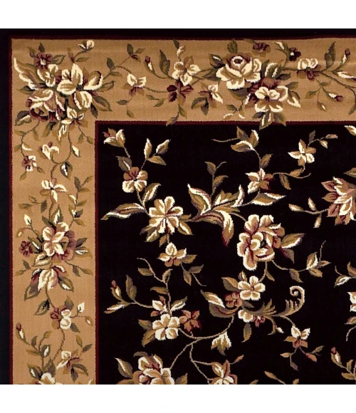 Kas Cambridge 7336 Black/Beige Floral Delight Area Rug 3'3" x 4'11"