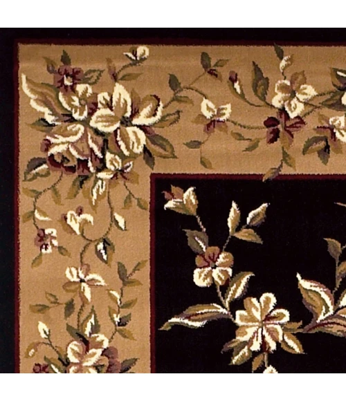 Kas Cambridge 7336 Black/Beige Floral Delight Area Rug 3'3" x 4'11"