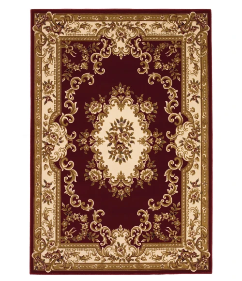 Kas Corinthian 5308 Red/Ivory Aubusson Area Rug 7'7" Round