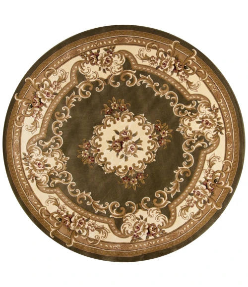 Kas Corinthian 5312 Green/Ivory Aubusson Area Rug 3'3" x 4'11"