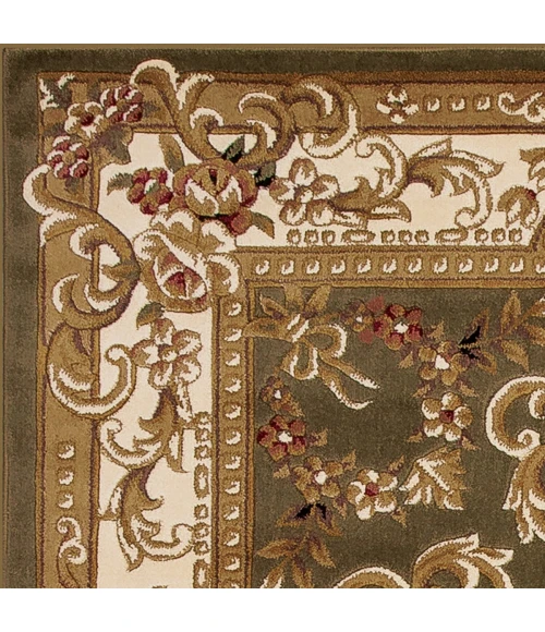 Kas Corinthian 5312 Green/Ivory Aubusson Area Rug 3'3" x 4'11"