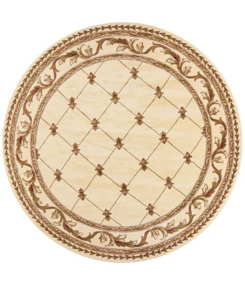 Kas Corinthian 5318 Ivory Fleur-De-Lis Area Rug 7'7" Round