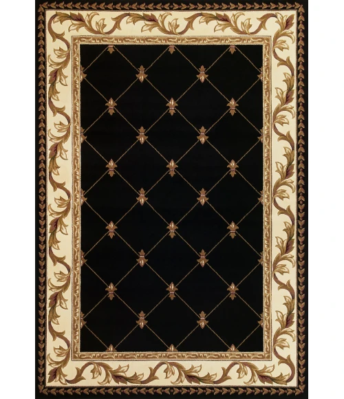 Kas Corinthian 5321 Black Fleur-De-Lis Area Rug 5'3" x 7'7"