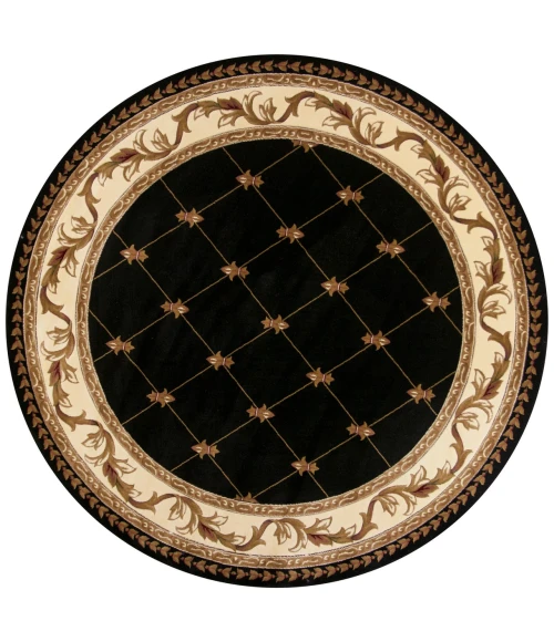 Kas Corinthian 5321 Black Fleur-De-Lis Area Rug 5'3" x 7'7"