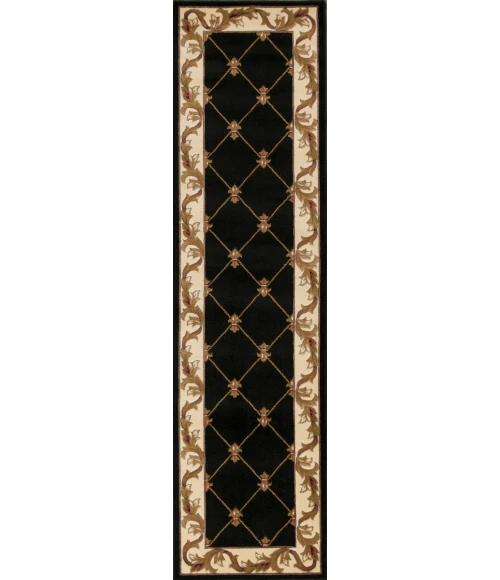 Kas Corinthian 5321 Black Fleur-De-Lis Area Rug 5'3" x 7'7"