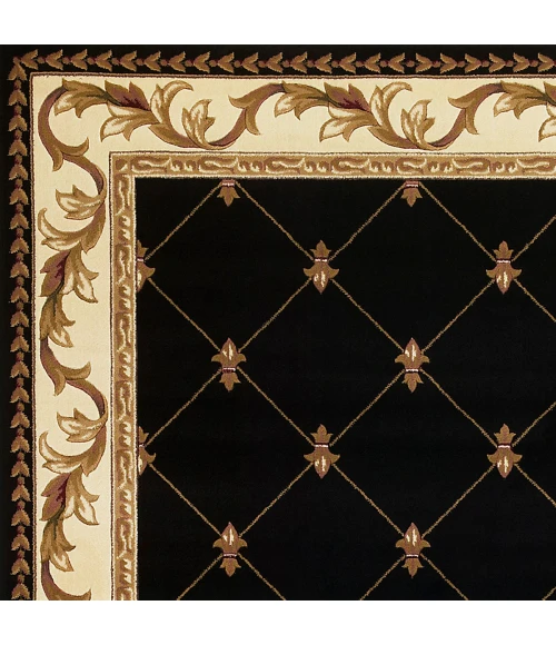 Kas Corinthian 5321 Black Fleur-De-Lis Area Rug 5'3" x 7'7"