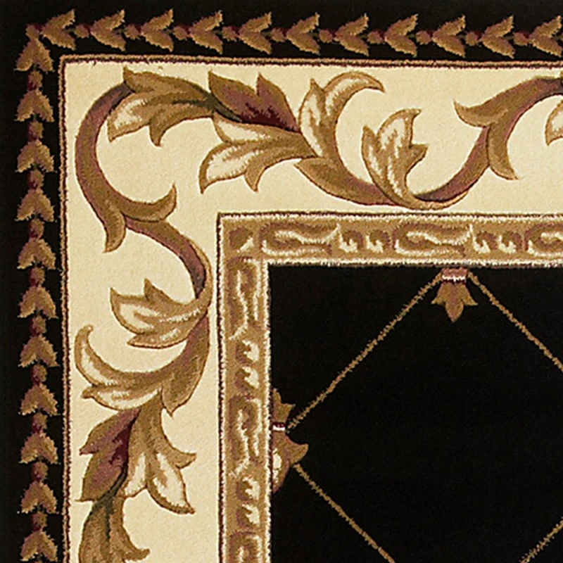 Kas Corinthian 5321 Black Fleur-De-Lis Area Rug 20" x 31"
