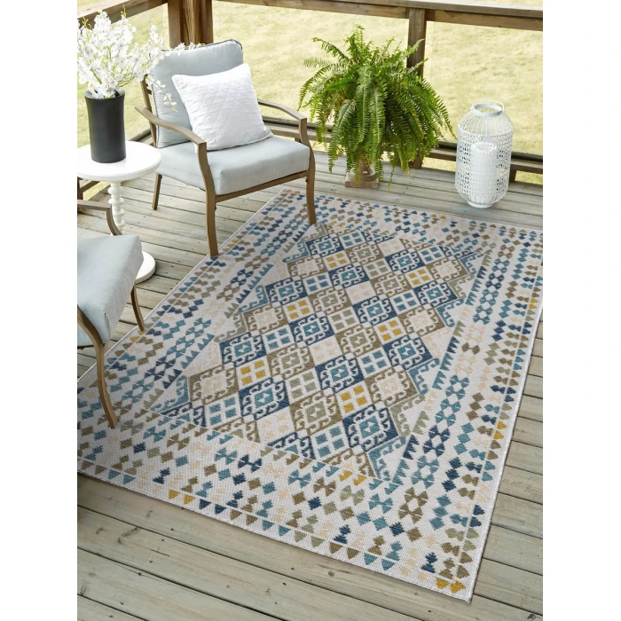 Kas Dahlia Blue 1402 6 ft. 7 in. X 9 ft. Rectangle Rug