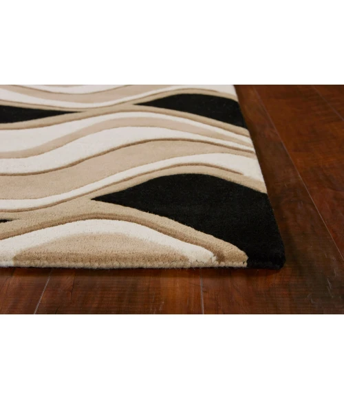 Kas Eternity 1071 Black/Beige Waves Area Rug 3'3" x 5'3"
