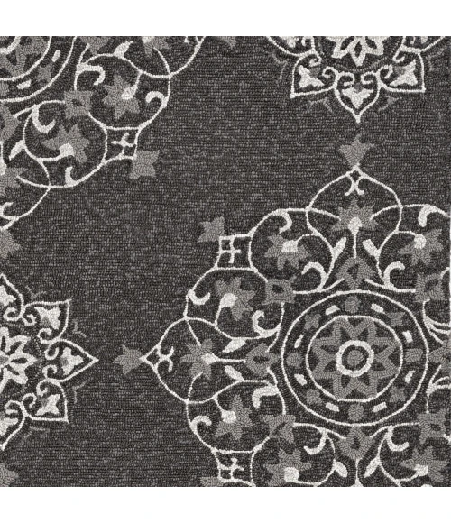 Kas Harbor 4207 Charcoal Courtyard Area Rug 7'6" Round