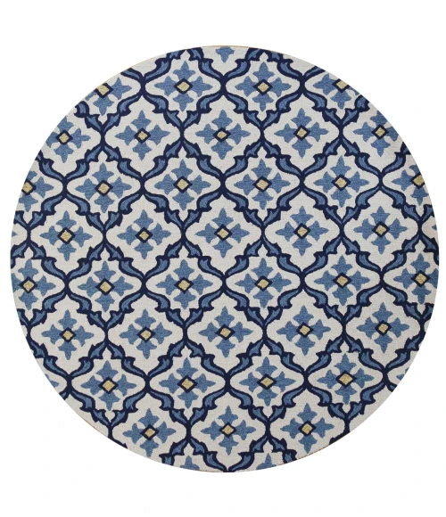 Kas Harbor 4210 Ivory/Blue Mosaic Area Rug 3'3" x 5'3"