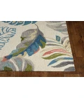 Kas Harbor 4211 Ivory/Teal Palms Area Rug 2' x 3'