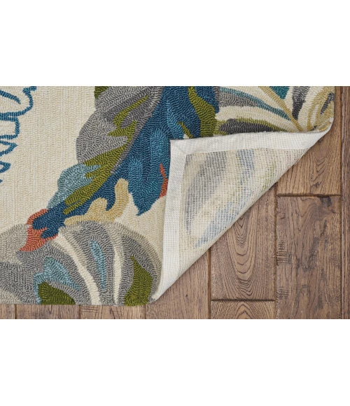 Kas Harbor 4211 Ivory/Teal Palms Area Rug 2' x 3'