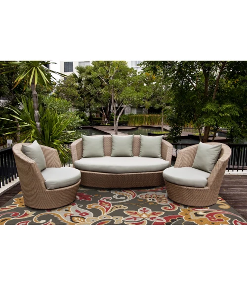 Kas Harbor 4213 Taupe Flora Area Rug 7'6" Round