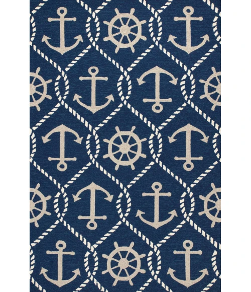 Kas Harbor 4220 Navy Marina Area Rug 7'6" Round