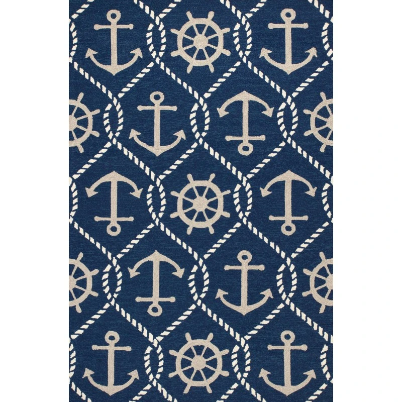 Kas Harbor 4220 Navy Marina Area Rug 7'6" Round