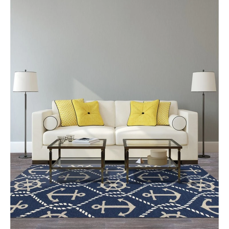 Kas Harbor 4220 Navy Marina Area Rug 7'6" Round