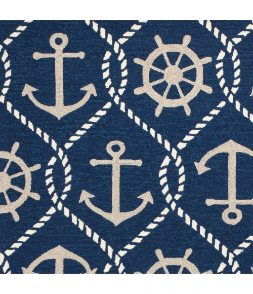 Kas Harbor 4220 Navy Marina Area Rug 7'6" Round