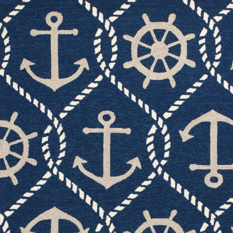 Kas Harbor 4220 Navy Marina Area Rug 7'6" Round