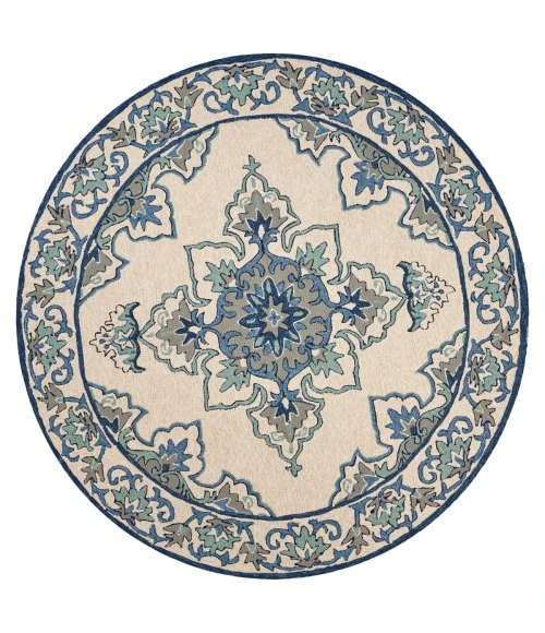 Kas Harbor 4238 Ivory/Blue Serafina Area Rug 3'3" x 5'3"