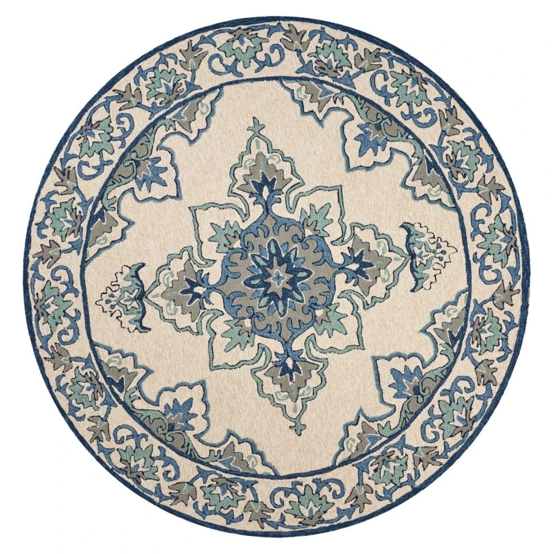 Kas Harbor 4238 Ivory/Blue Serafina Area Rug 7'6" Round