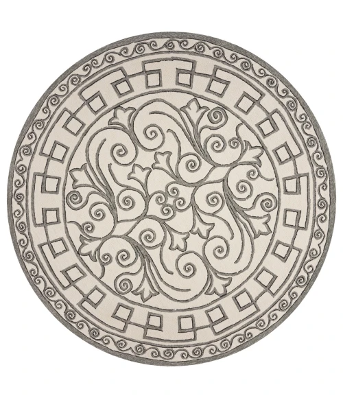 Kas Harbor 4246 Ivory/Grey Irongate Area Rug 5' x 7'6"