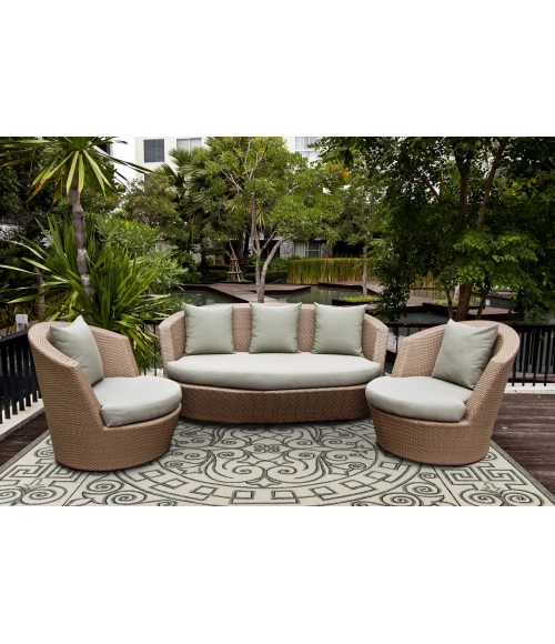 Kas Harbor 4246 Ivory/Grey Irongate Area Rug 5' x 7'6"