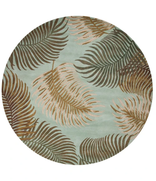 Kas Havana 2612 Aqua Fern View Area Rug 7'6" Round
