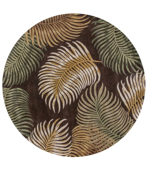 Kas Havana 2617 Espresso Fern View Area Rug 7'6" Round