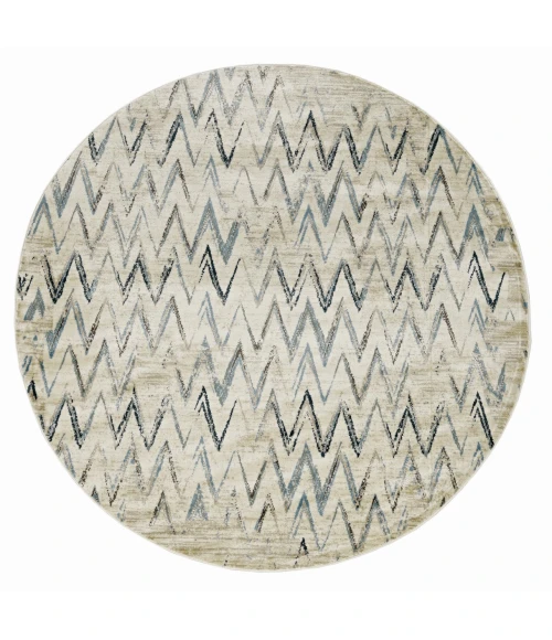 Kas Heritage 9364 Ivory/Blue Chevron Area Rug 7'7" x10'10"