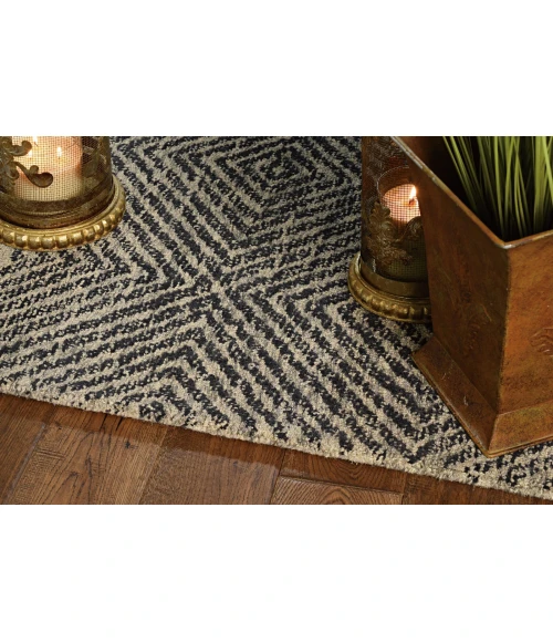 Kas Hudson 2463 Grey/Black Retreat Area Rug 6'6" x 9'6"
