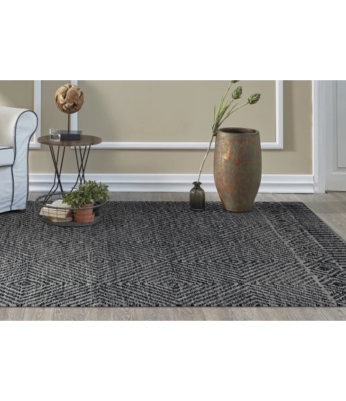 Kas Hudson 2463 Grey/Black Retreat Area Rug 6'6" x 9'6"