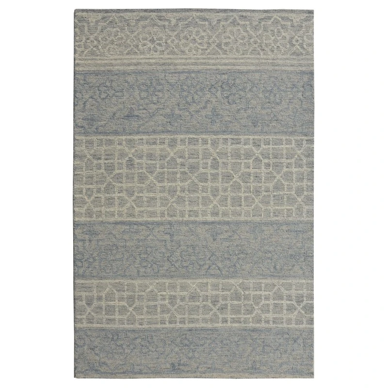 Kas Hudson 2467 Blue/Grey Mosaic Area Rug 5' x 7'