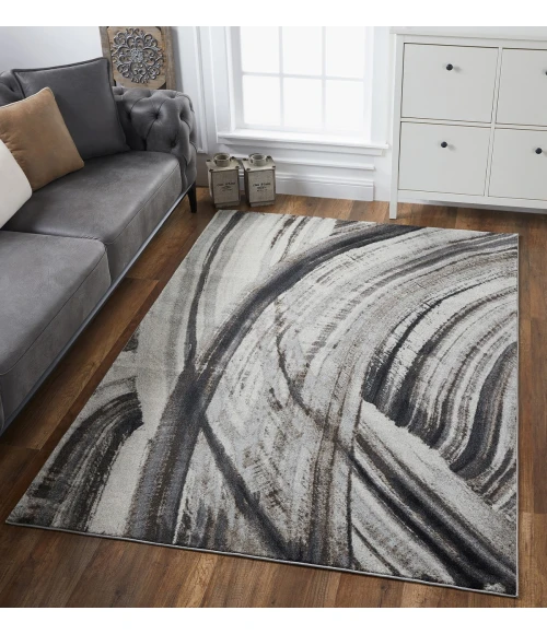 Kas Illusions 6218 Ivory/Grey Elements Area Rug 6'7" x 9'6"
