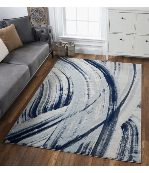 Kas Illusions 6219 Ivory/Blue Elements Area Rug 3'3" x 4'11"